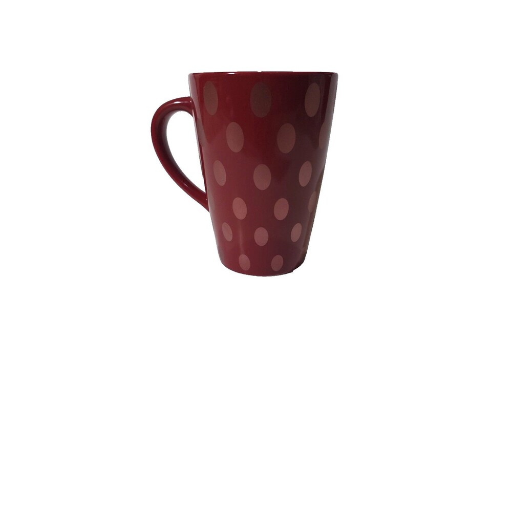 Starbucks Red Coffee Mugs polka dots Vtg 2005